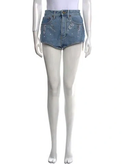Pre-owned Alessandra Rich Mini Shorts In Blue
