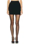 Alessandra Rich Wool A-line High-waisted Mini Skirt In Black