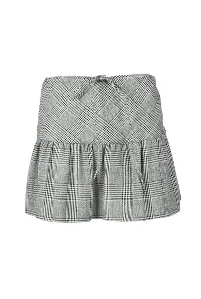 Alessandra Rich Mini Skirt - Black/white In Gray