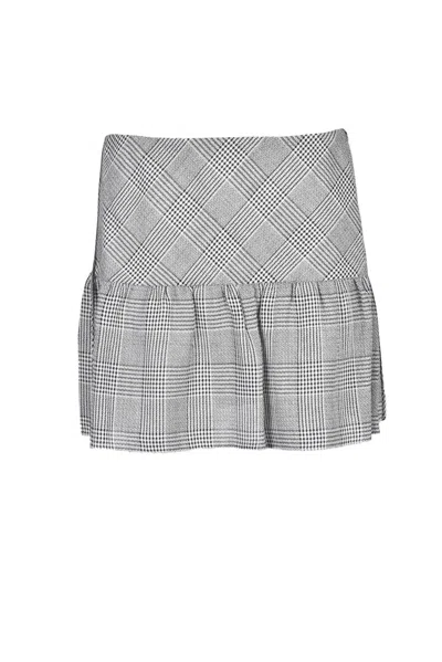 Alessandra Rich Mini Skirt - Black/white In Gray