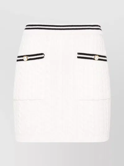 Alessandra Rich Cotton Blend Knit Mini Skirt In White