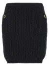 Alessandra Rich Mini Skirt With Jwl Buttons In Black