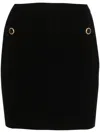 Alessandra Rich Mini Skirt With Jwl Buttons In Black