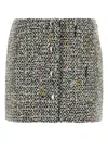 Alessandra Rich Multicolor Tweed Mini Skirt In Gray