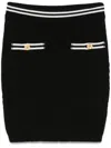 Alessandra Rich Womens Black Cable-knit Slim-fit Cotton Mini Skirt In Schwarz