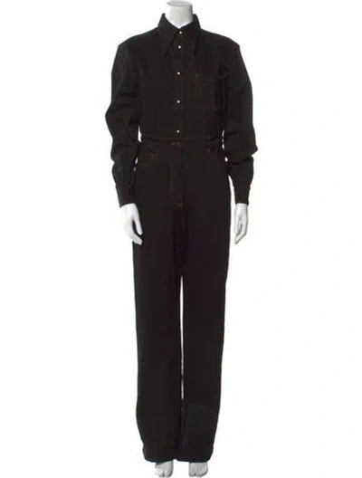 Pre-owned Alessandra Rich Mock Neck Jumpsuit In Black