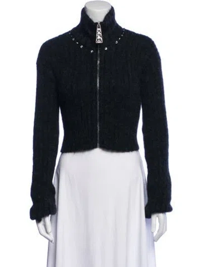 Pre-owned Alessandra Rich Mock Neck Sweater W/ Tags In Black