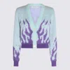 Alessandra Rich Embellished Mohair And Wool-blend Cardigan In Mint-violet