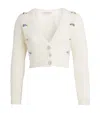 Alessandra Rich Floral-embroidered Button Cardigan In White