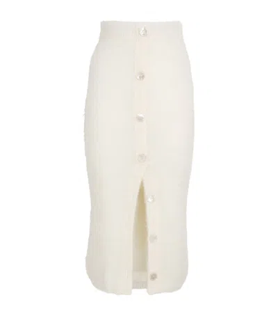 Alessandra Rich Mohair-blend Midi Skirt In White