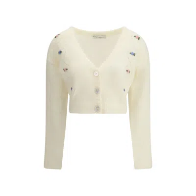 ALESSANDRA RICH MOHAIR CARDIGAN WITH EMBROIDERY