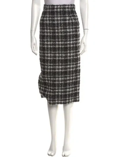 Pre-owned Alessandra Rich Mohair Midi Length Skirt In Black