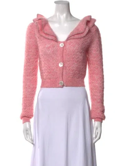 Pre-owned Alessandra Rich Mohair Patterned Sweater In Pink