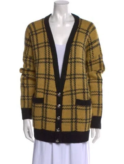 Pre-owned Alessandra Rich Mohair Plaid Print Sweater