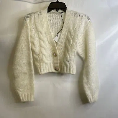 Pre-owned Alessandra Rich Mohair Plunge Neckline Sweater Women's Size Us 4 In White