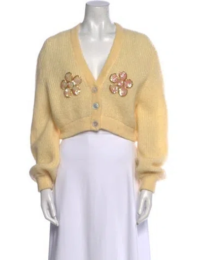 Pre-owned Alessandra Rich Mohair V-neck Sweater