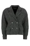 Alessandra Rich Textured Fabric Blazer Featuring Button Detailing In Multi