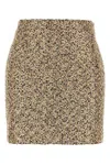 Alessandra Rich Multicolor Lurex Tweed Mini Skirt In Blackgold