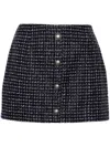 Alessandra Rich Women Sequin Checked Tweed Mini Skirt
