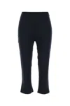 Alessandra Rich Wool Capri Pant With Cropped Length And Flared Hem In Navyblue