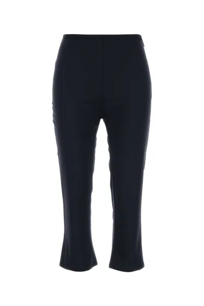 ALESSANDRA RICH NAVY BLUE STRETCH WOOL CAPRI PANT
