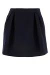 Alessandra Rich Pleated Mini Skirt In Navy Blue