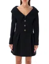 Alessandra Rich Single-breasted Off-shoulder Blazer In Black