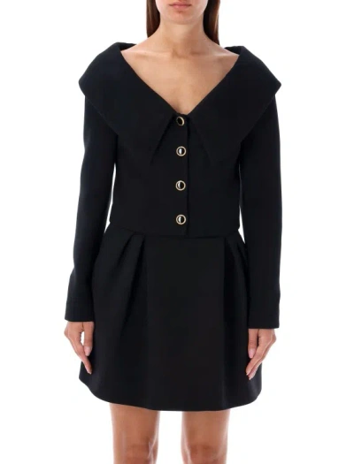 Alessandra Rich Wool Blazer With Structured Tailoring In Black