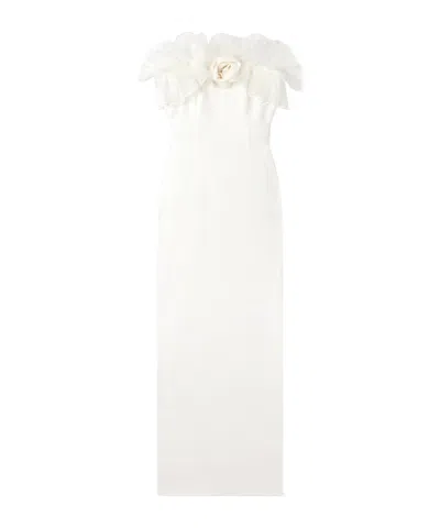 Alessandra Rich Off-shoulder Dress In White