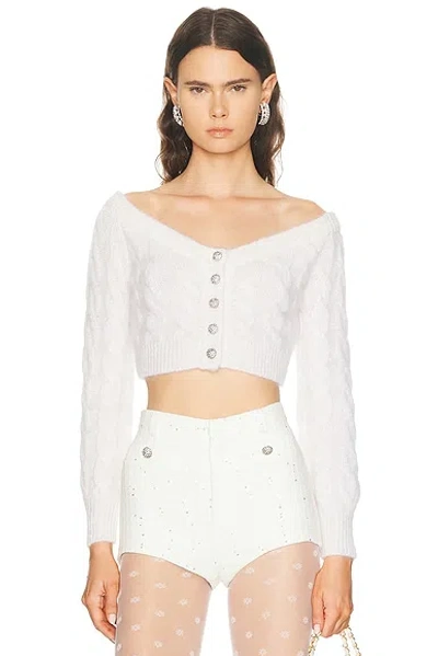 Alessandra Rich Off Shoulder Top In White