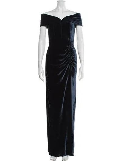 Pre-owned Alessandra Rich Off-the-shoulder Long Dress In Black