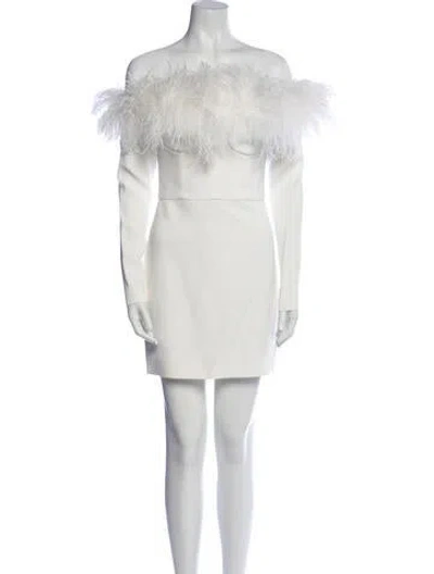 Pre-owned Alessandra Rich Off-the-shoulder Mini Dress In Neutral