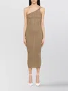 Alessandra Rich One Shoulder Dress Rhinestones In Green