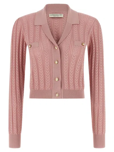ALESSANDRA RICH ALESSANDRA RICH OPENWORK CASHMERE BLEND KNIT CARDIGAN
