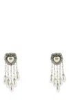 Alessandra Rich Embellished Metal Earrings In Crysilver