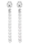 Alessandra Rich Crystal Embellished Fringed Dangling Earrings In Silver