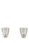 Alessandra Rich Metal Earrings Adorned Rhinestone Embellishments