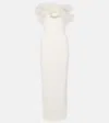 Alessandra Rich Strapless Dress With Organza Details In White