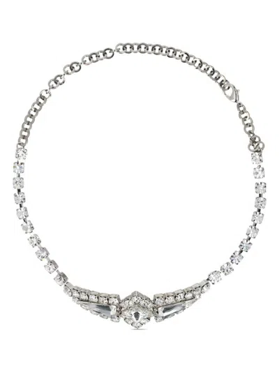 Alessandra Rich Crystal Choker Accessories In Grey