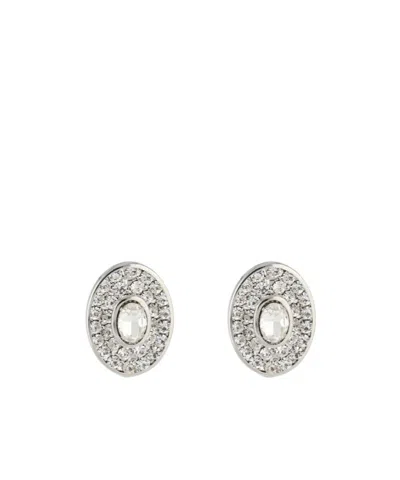 Alessandra Rich Oval Earrings In Silver