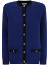 Alessandra Rich Alpaca Cardigan Sweater, Cardigans Blue In Blue