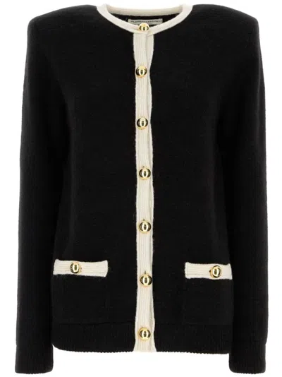 Alessandra Rich Oversized Cardigan In Black