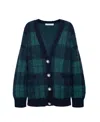 Alessandra Rich Oversized Check-knit Cardigan In Black