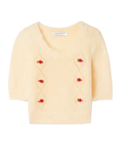 Alessandra Rich Oversized Knit Sweater In Yellow