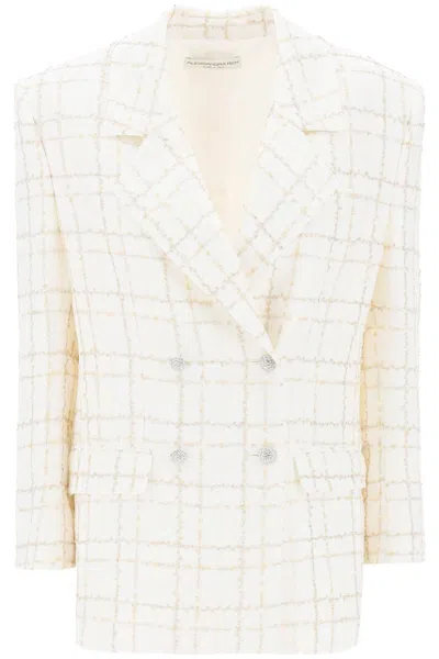 ALESSANDRA RICH ALESSANDRA RICH OVERSIZED TWEED JACKET WITH PLAID PATTERN
