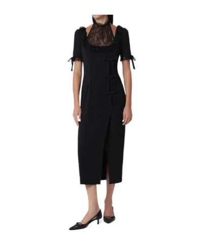 Alessandra Rich Paneled Midi Dress In Black