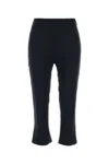 Alessandra Rich Wool Capri Pant With Cropped Length And Flared Hem In Blue