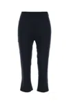 Alessandra Rich Wool Capri Pant With Cropped Length And Flared Hem In Blue