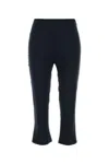Alessandra Rich Wool Capri Pant With Cropped Length And Flared Hem In Navy
