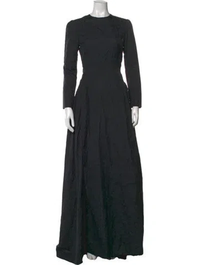 Pre-owned Alessandra Rich Patterned Long Dress In Black